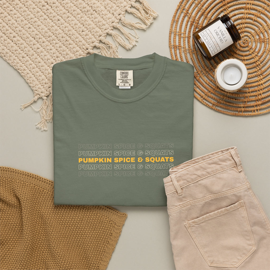 Pumpkin Spice & Squats | Women's Garment-Dyed Graphic Tee