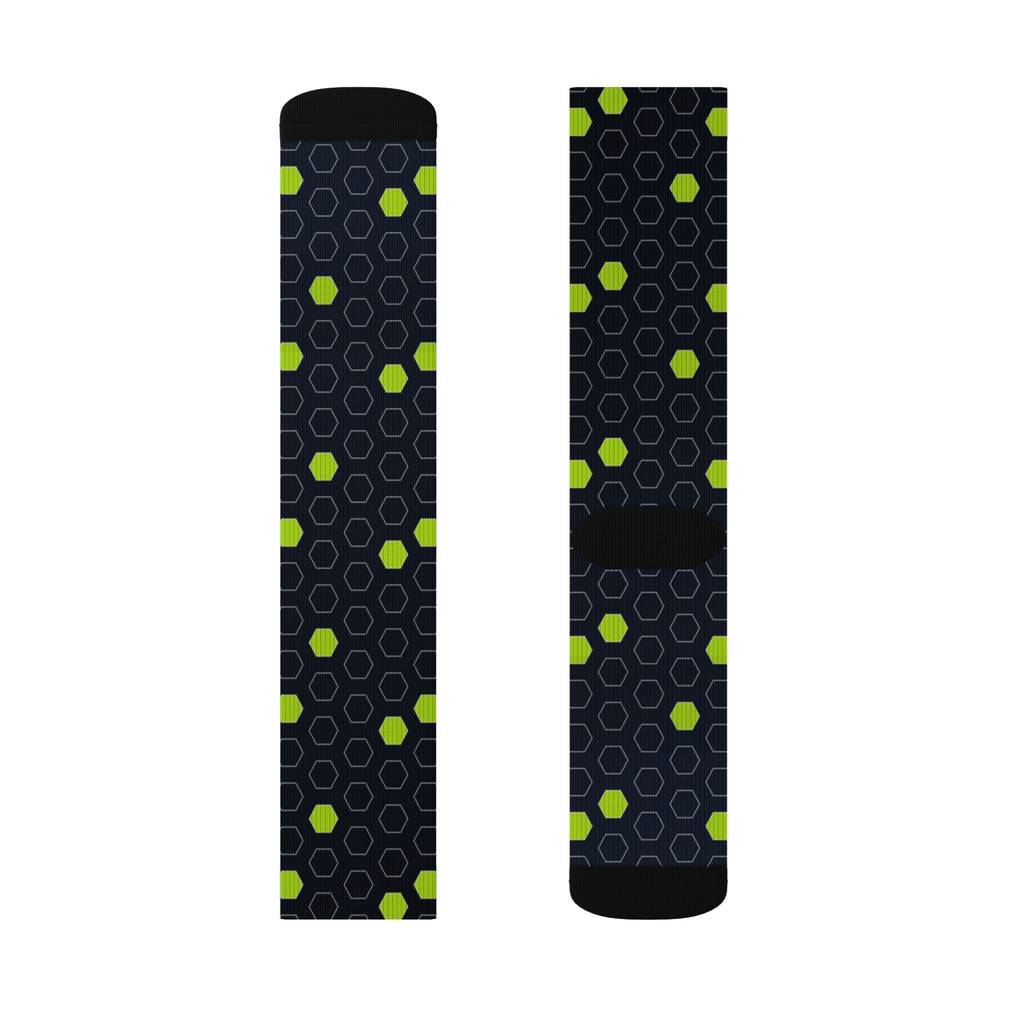 Soccer Volt Night Hex Pitch Athletic Crew Socks