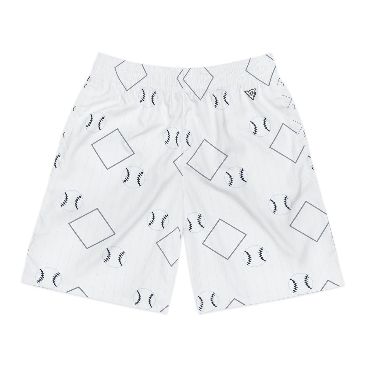 Baseball & Softball Arctic White Diamond Stitch Men's Athletic Shorts with Pockets