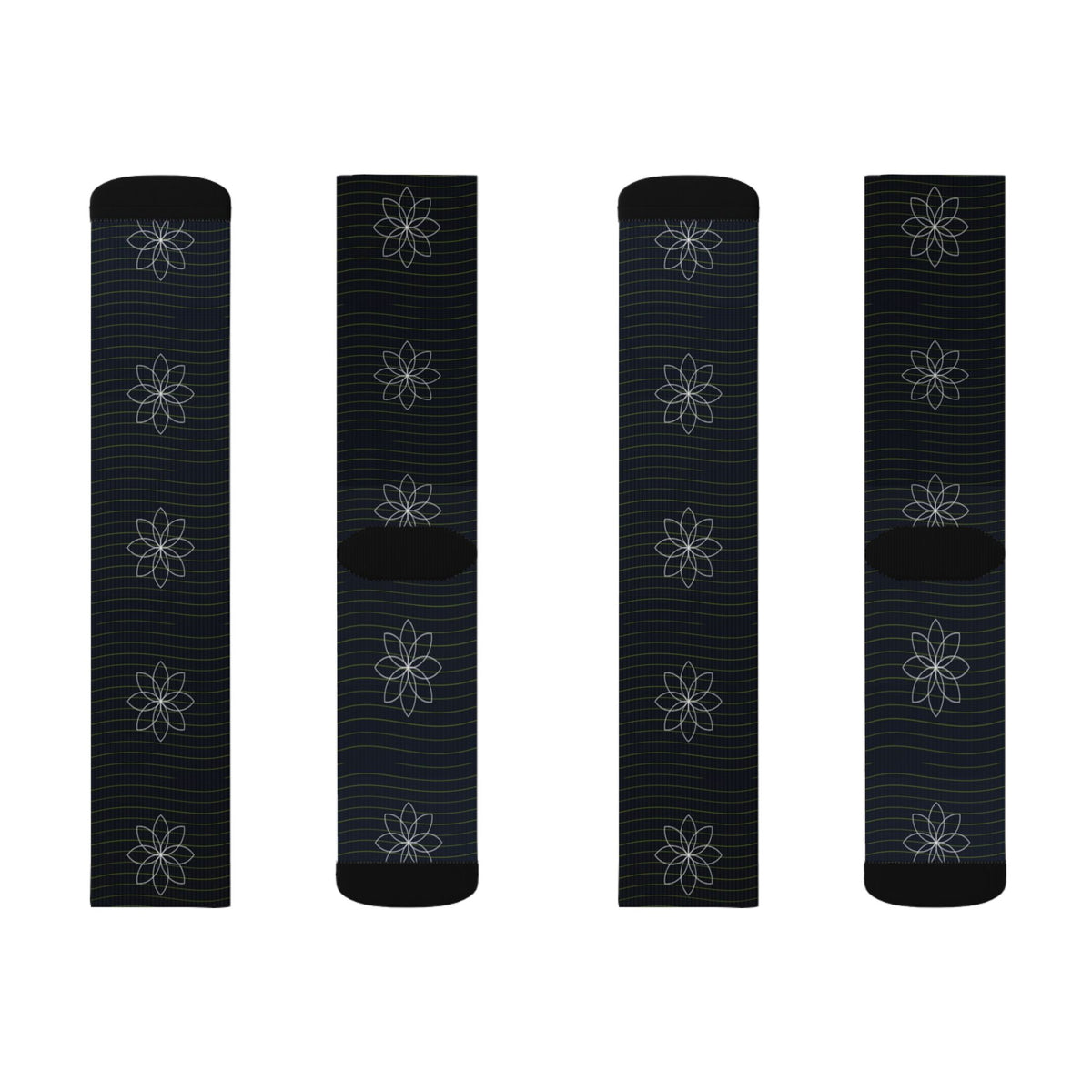 Yoga Volt Night Flow Lotus Athletic Crew Socks