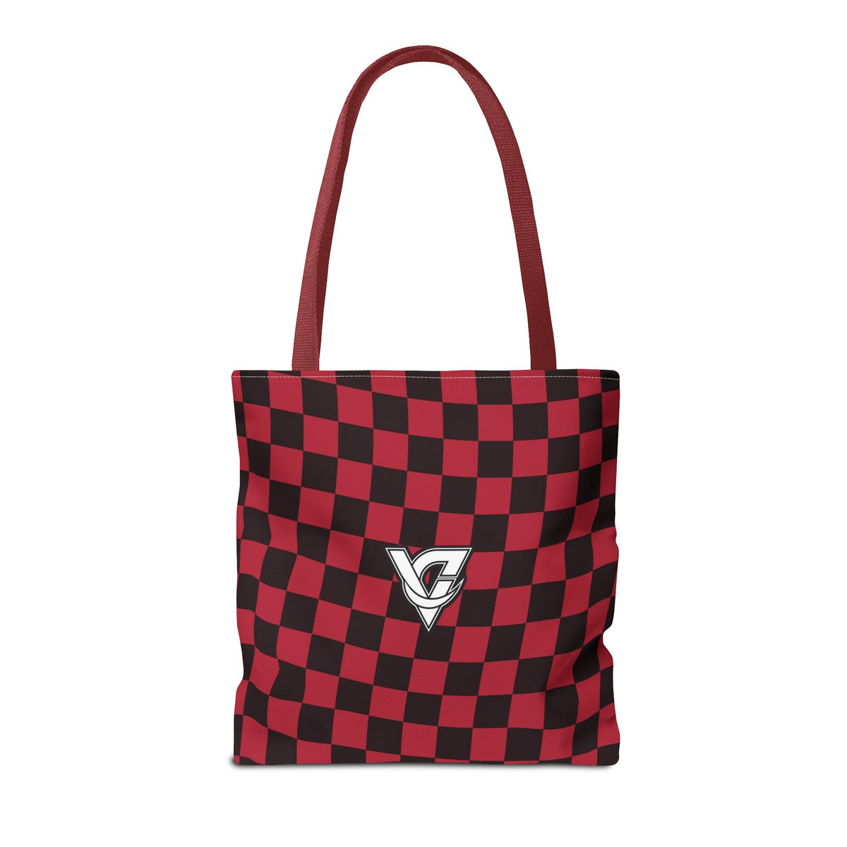Spiced Wine Warp Check Tote Bag — All-Over Print Gym & Everyday Tote