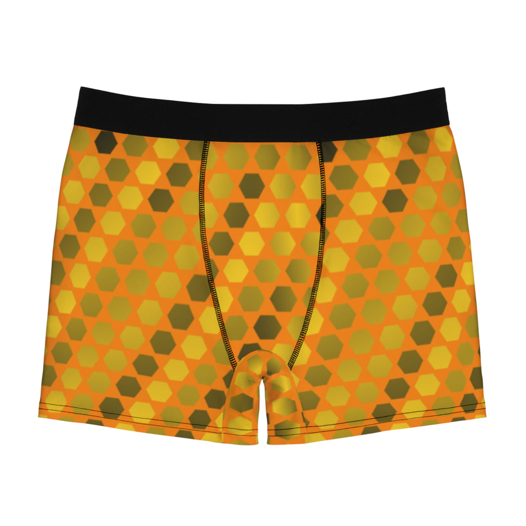 Citrus Hex Grid Men's Boxer Briefs — Performance Underwear
