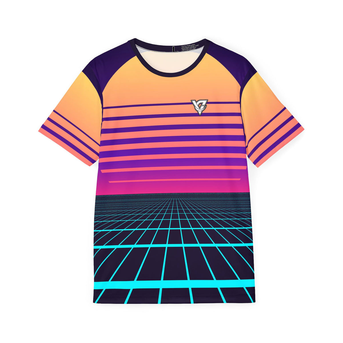 Synthwave Grid Multipurpose Athletic Shirt