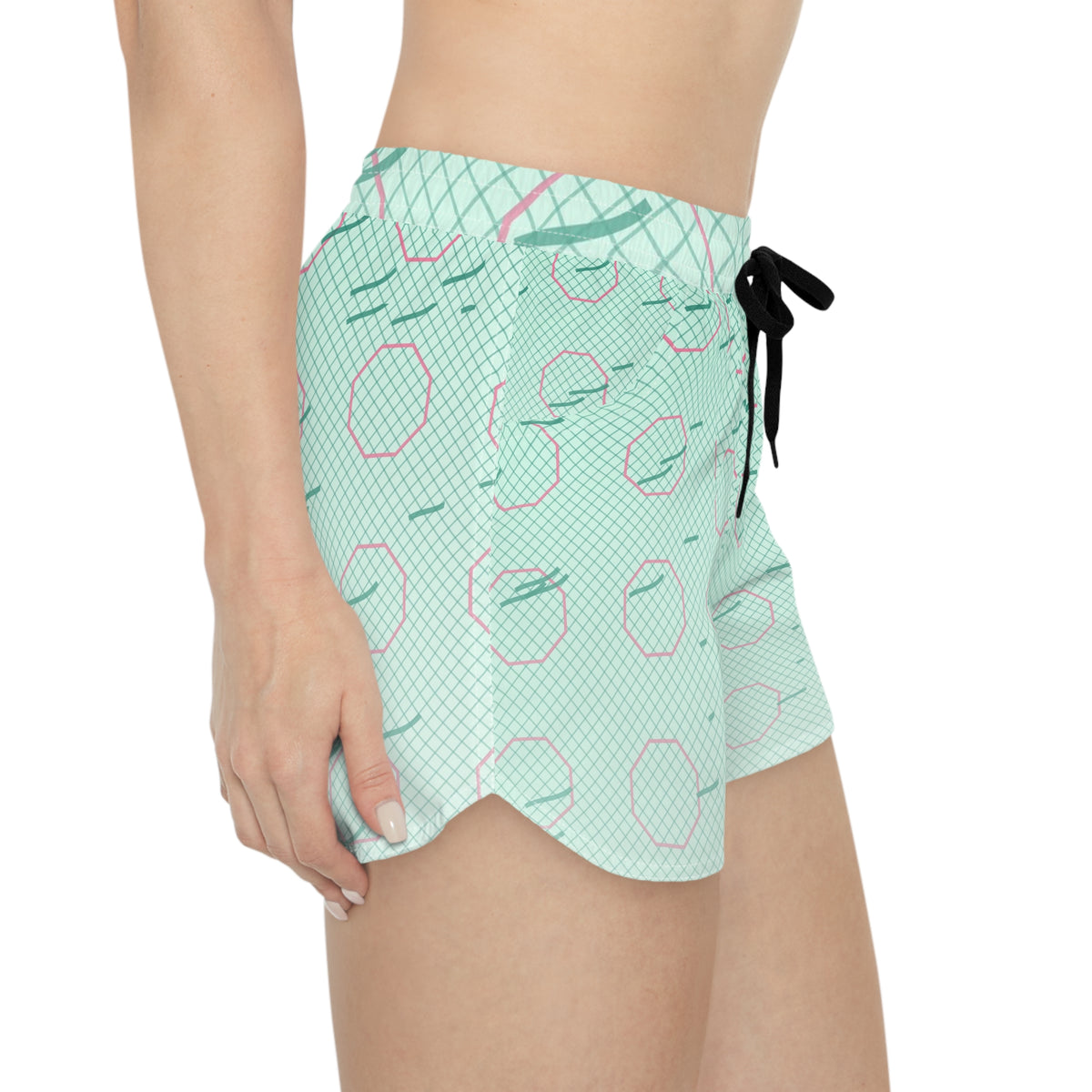 Combat Sports Mint Glow Cage Mesh Women's Athletic Shorts with Pockets