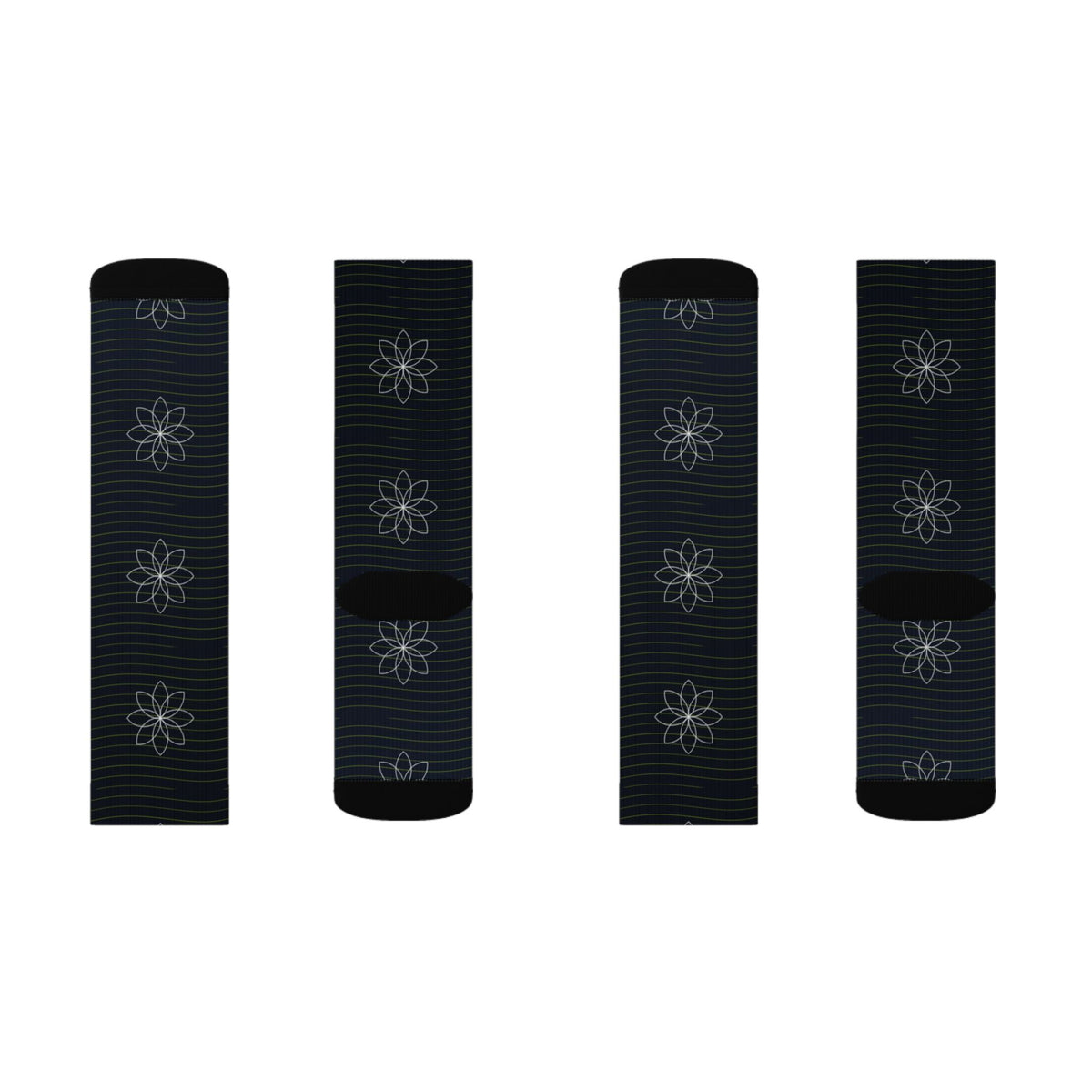 Yoga Volt Night Flow Lotus Athletic Crew Socks
