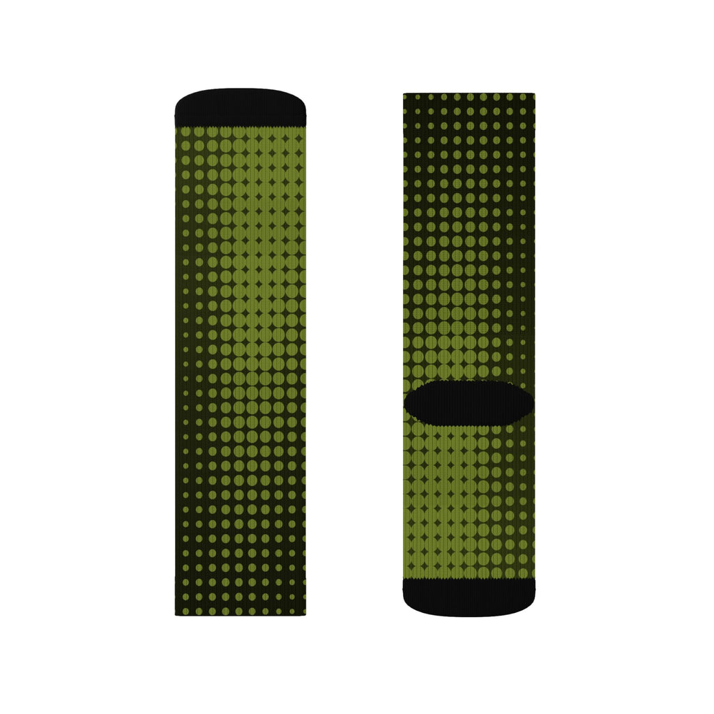 Olive Halftone Athletic Crew Socks