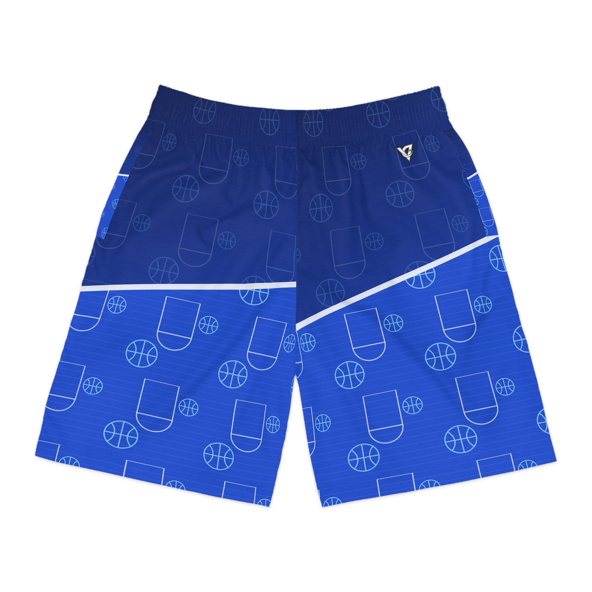 Basketball Royal Ice Court Seam Men's Athletic Shorts with Pockets