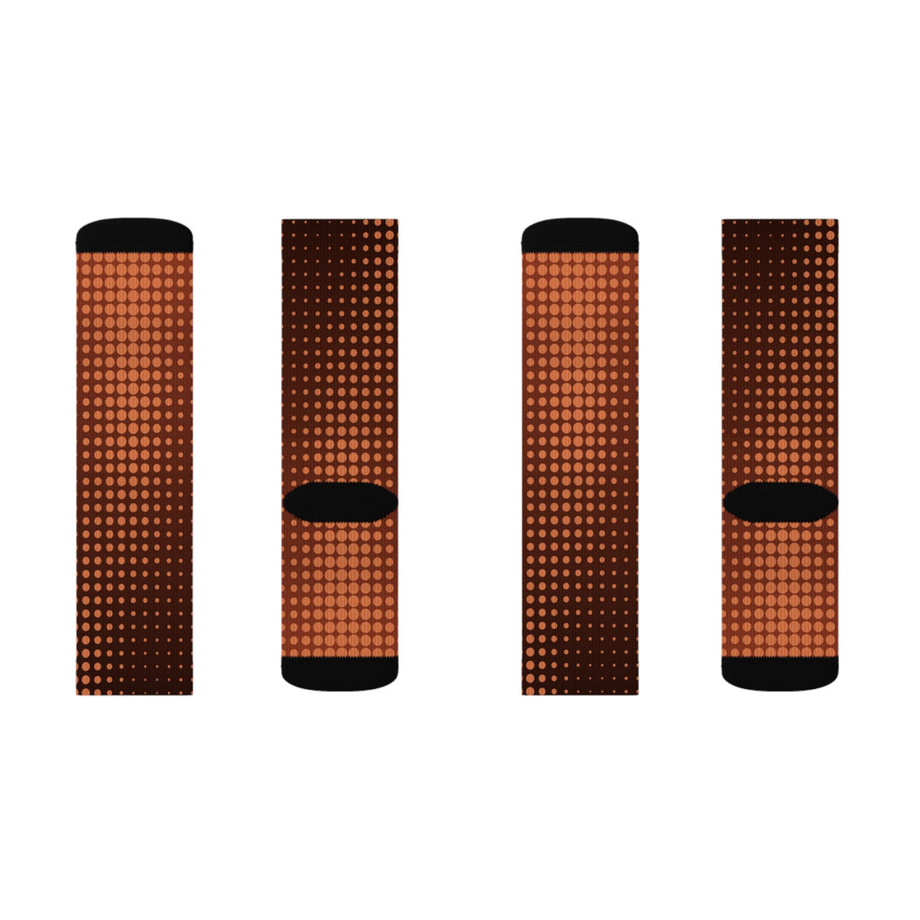 Terracotta Halftone Athletic Crew Socks