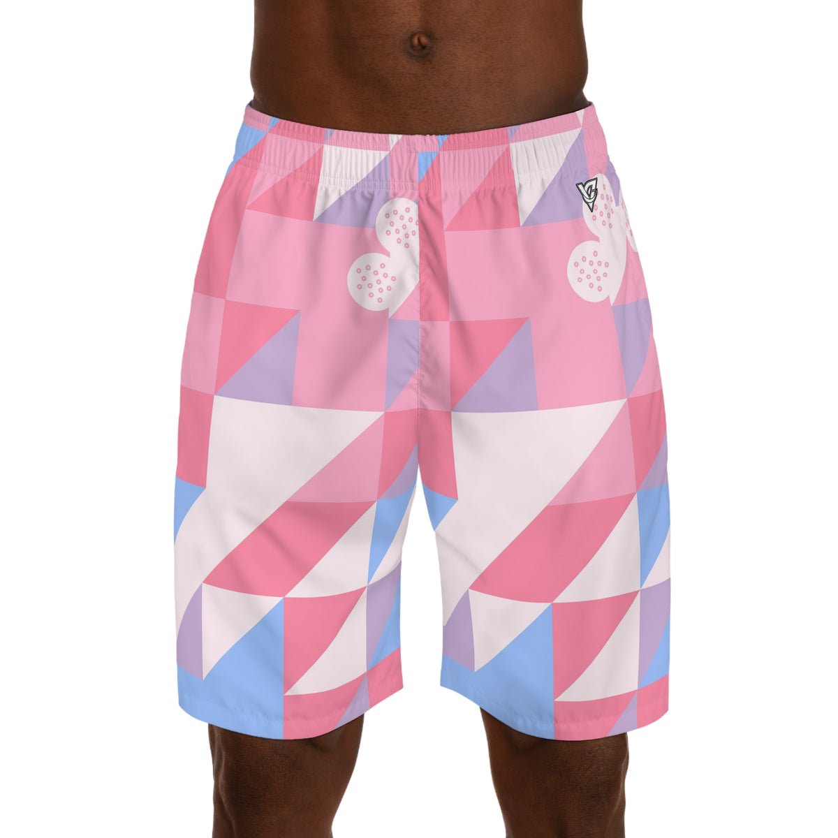 Golf Cotton Candy Prism Block Men's Athletic Shorts with Pockets