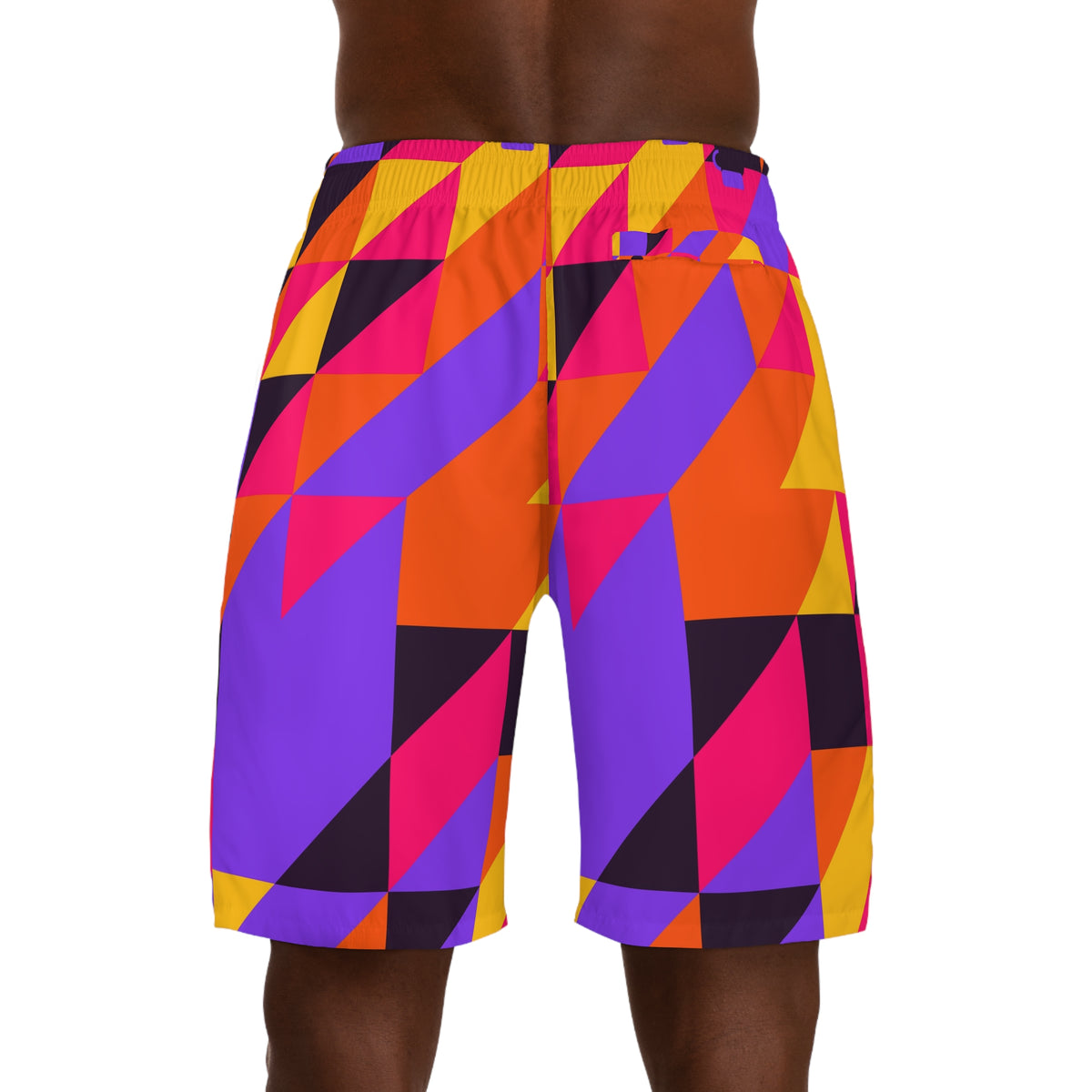 Combat Sports Berry Blast Prism Block Men's Athletic Shorts with Pockets