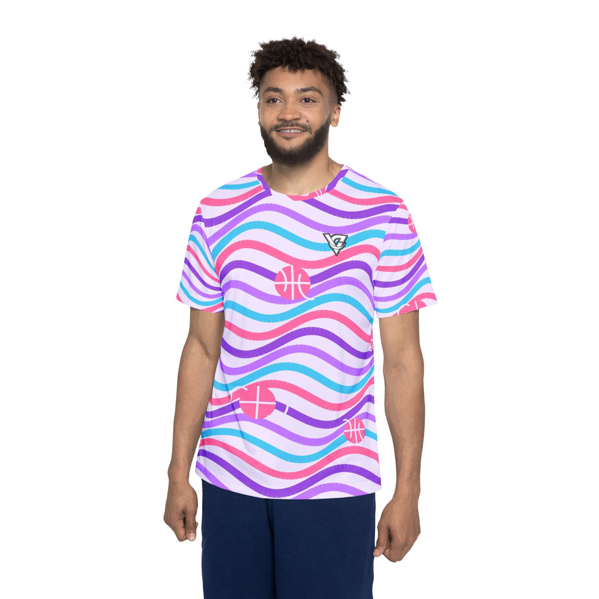 Basketball Lilac Wave Wave Rider Men's Sports Jersey