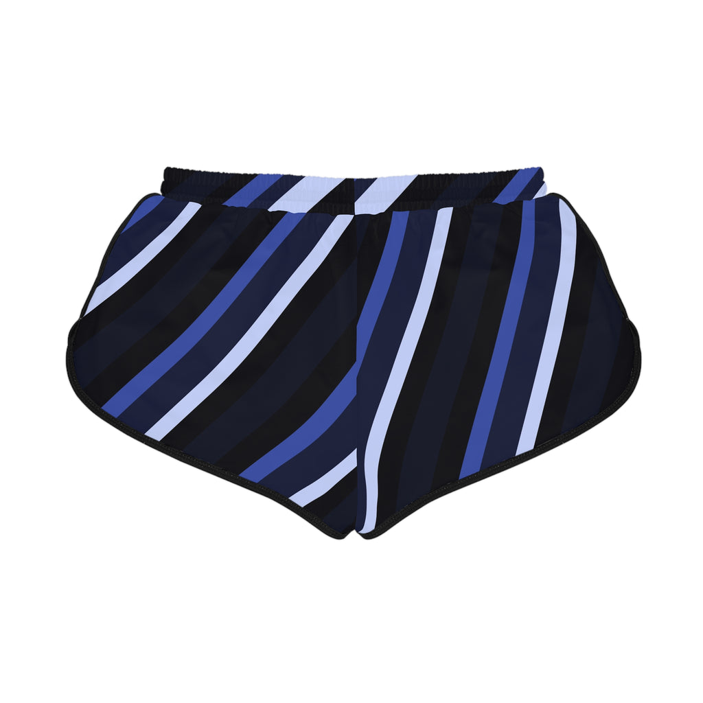 Women's Midnight Stripe Relaxed Shorts — All-Over Print Running & Workout Shorts