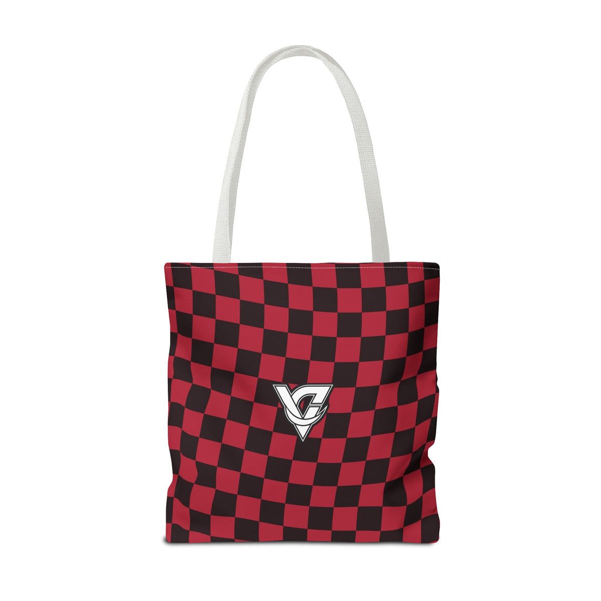 Spiced Wine Warp Check Tote Bag — All-Over Print Gym & Everyday Tote