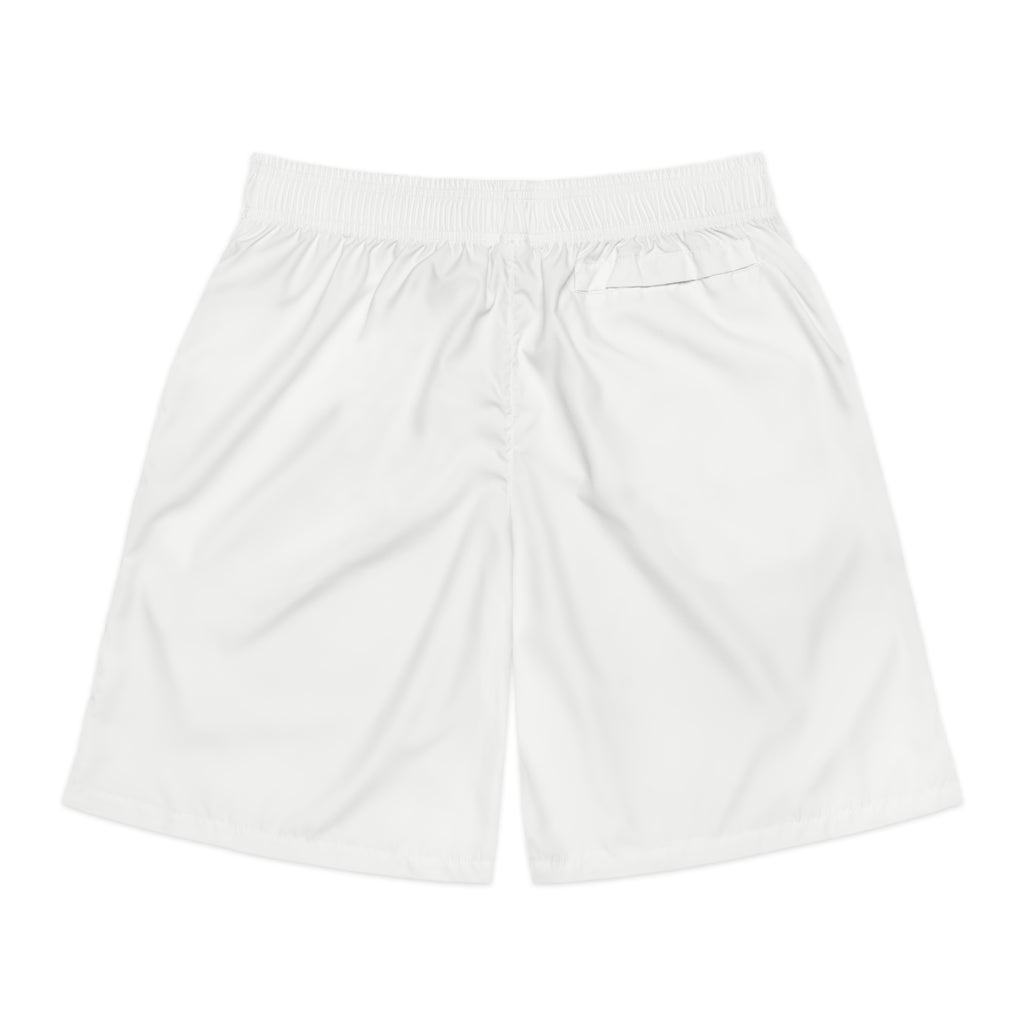 Vantacore Solid White Men's Athletic Shorts with Pockets