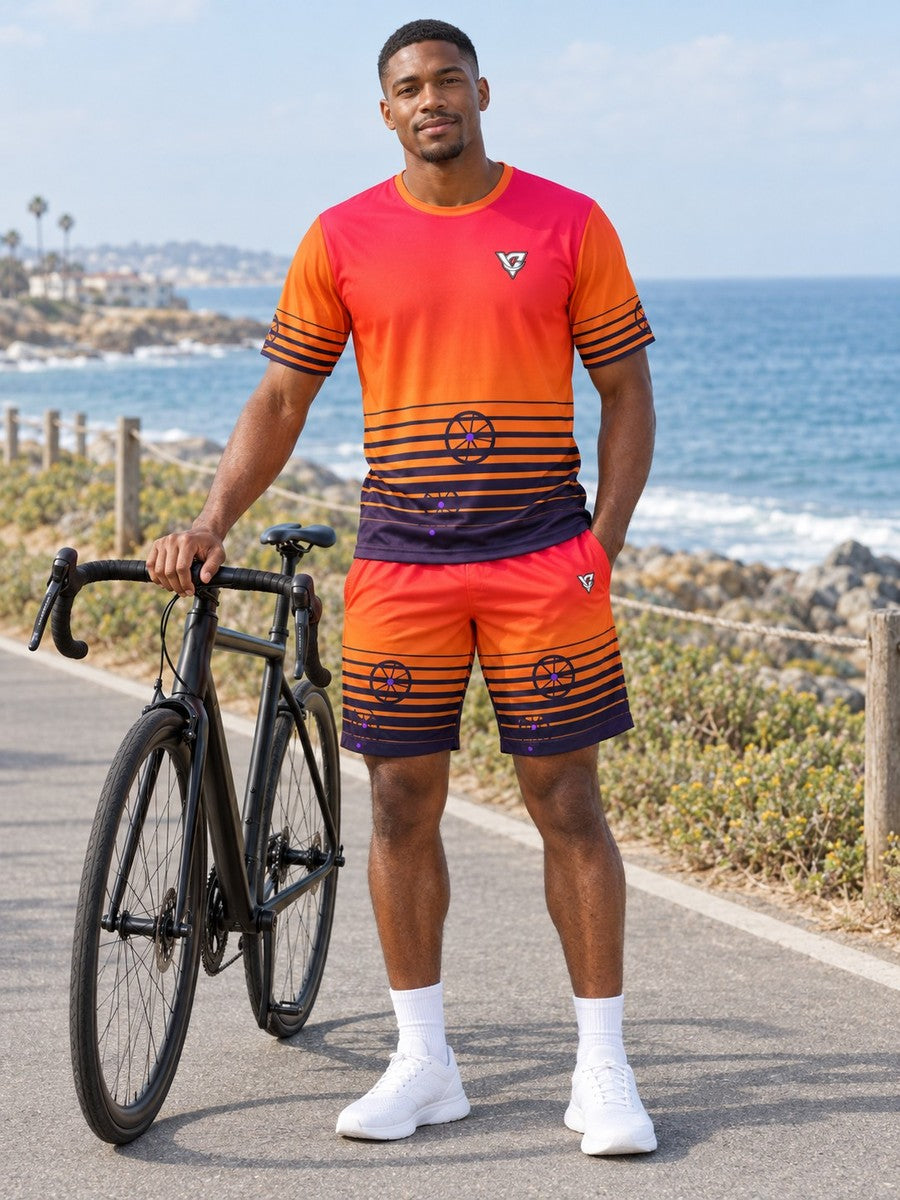 Cycling Berry Blast Horizon Fade Men's Sports Jersey - front view