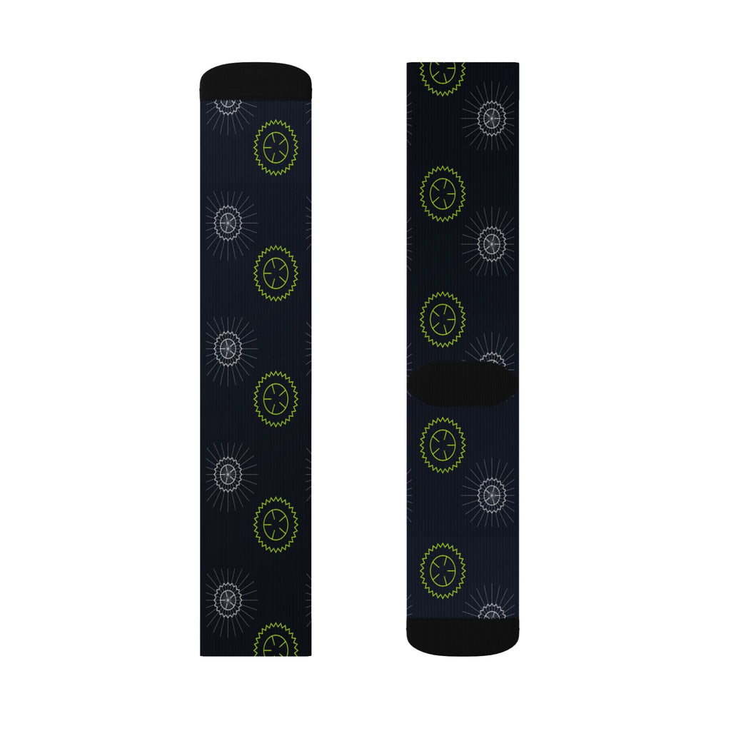 Cycling Volt Night Chainring Athletic Crew Socks