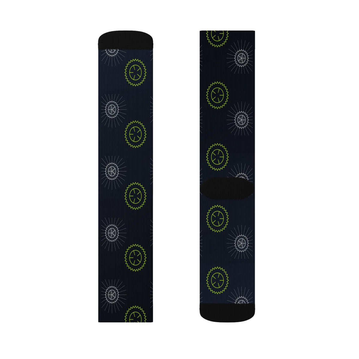 Cycling Volt Night Chainring Athletic Crew Socks
