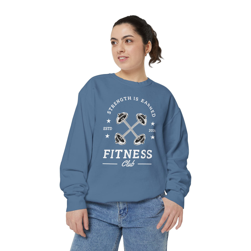 Fitness Club Sweatshirt | "Strength Is Earned" Crewneck