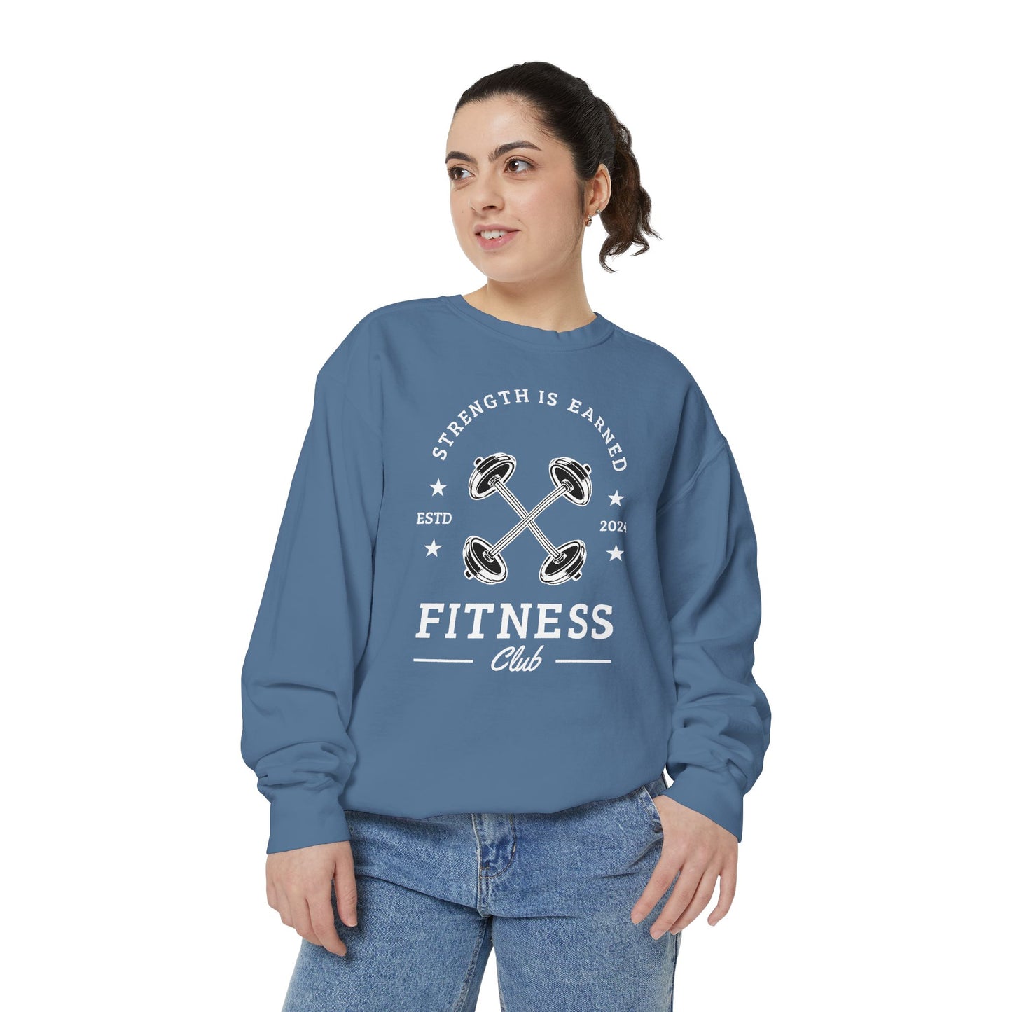Fitness Club Sweatshirt | "Strength Is Earned" Crewneck