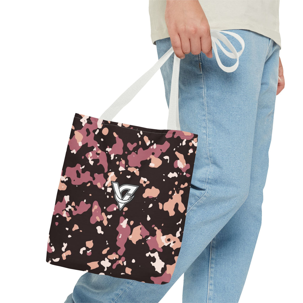 Rose Gold Splatter Tote Bag — All-Over Print Gym & Everyday Tote