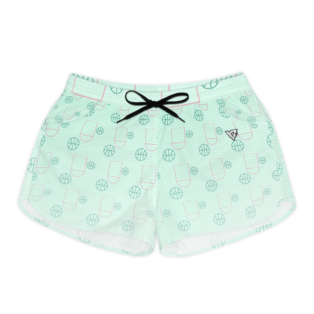 Basketball Mint Glow Court Seam Women's Athletic Shorts with Pockets