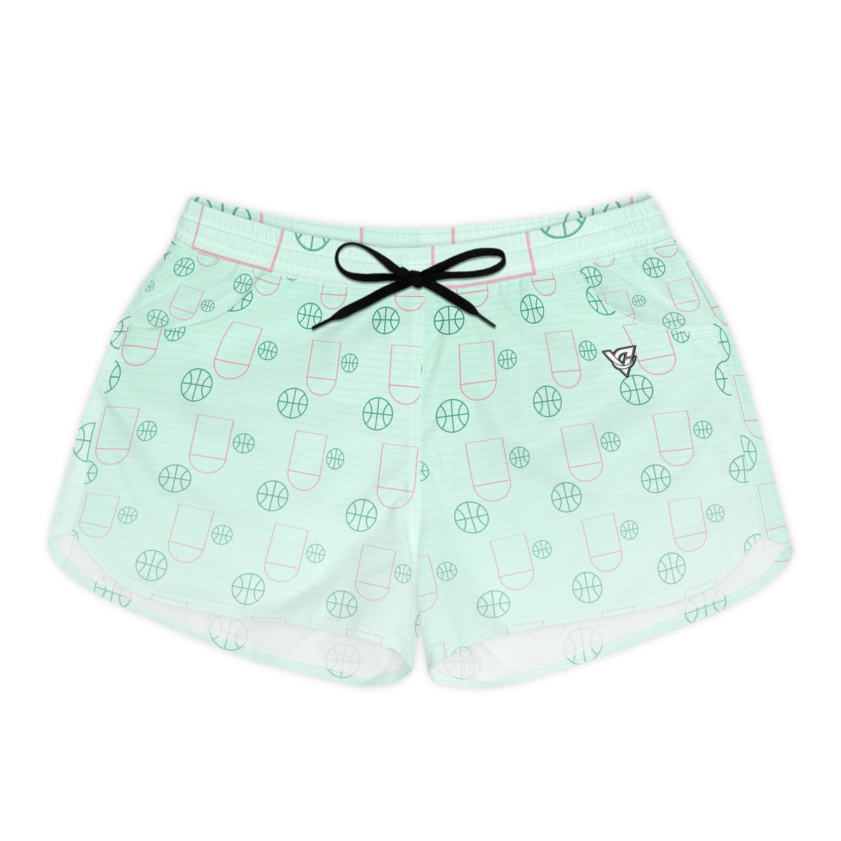 Basketball Mint Glow Court Seam Women's Athletic Shorts with Pockets