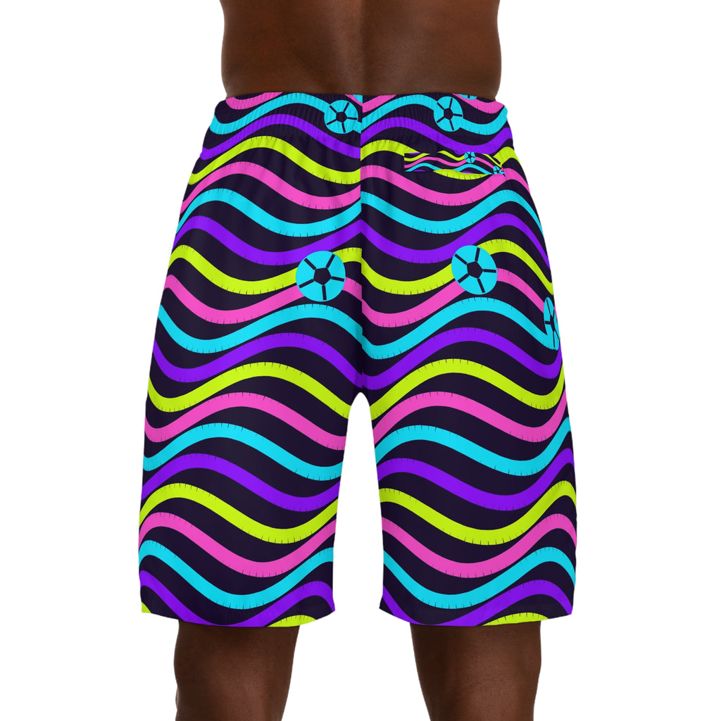 Soccer Violet Volt Wave Rider Men's Athletic Shorts with Pockets