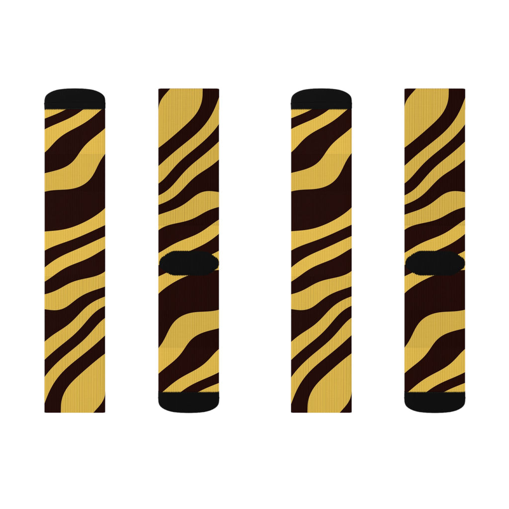 Sunset Orchard Zebra Athletic Crew Socks