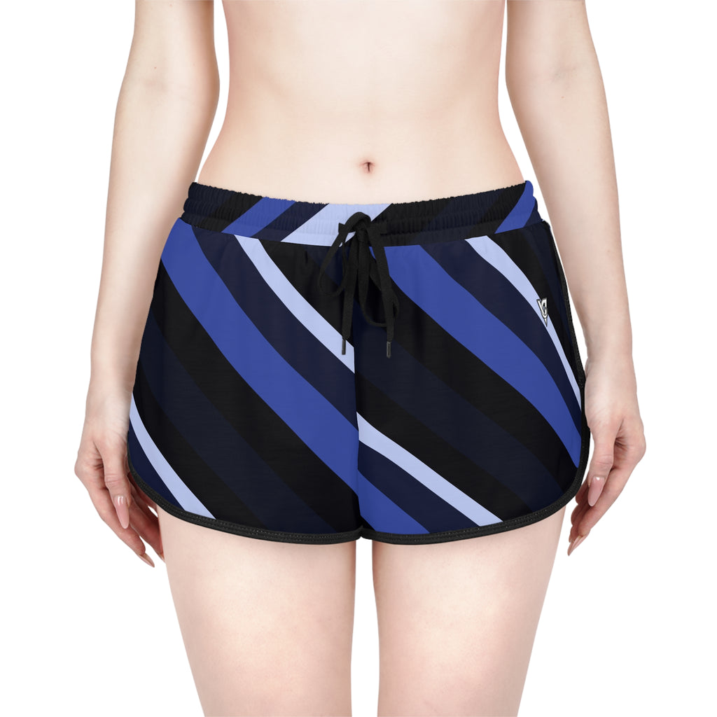 Women's Midnight Stripe Relaxed Shorts — All-Over Print Running & Workout Shorts