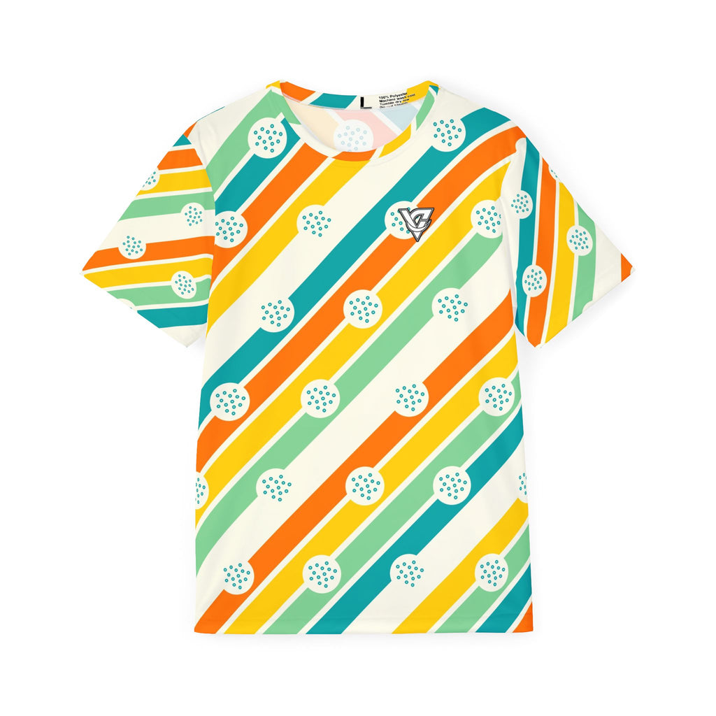 Golf Citrus Pop Stripe Surge Men's Sports Jersey