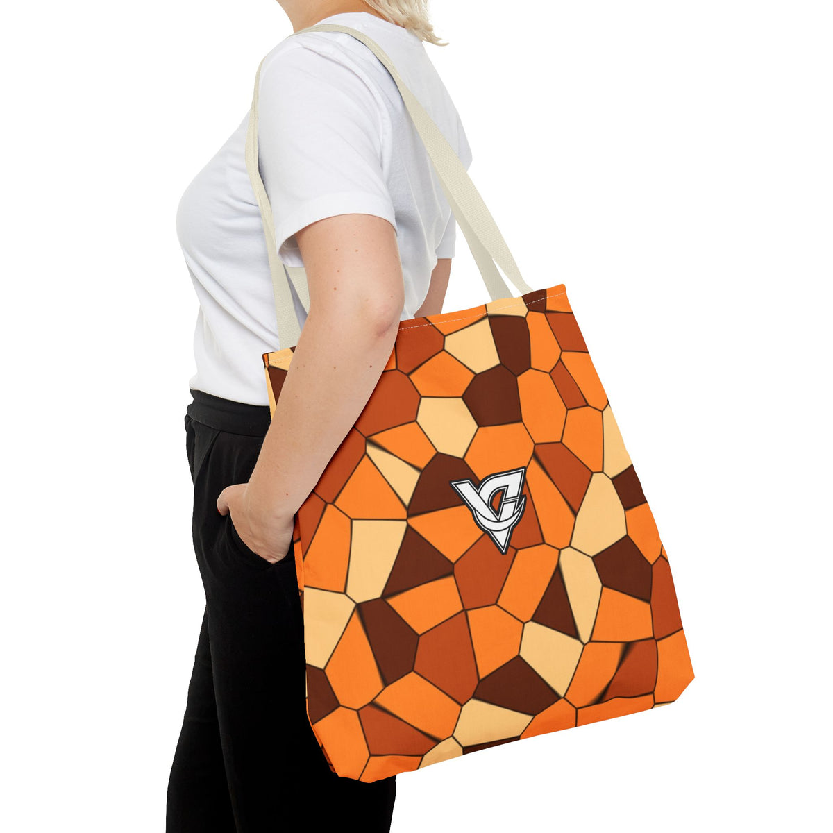 Pumpkin Mosaic Tote Bag — All-Over Print Gym & Everyday Tote
