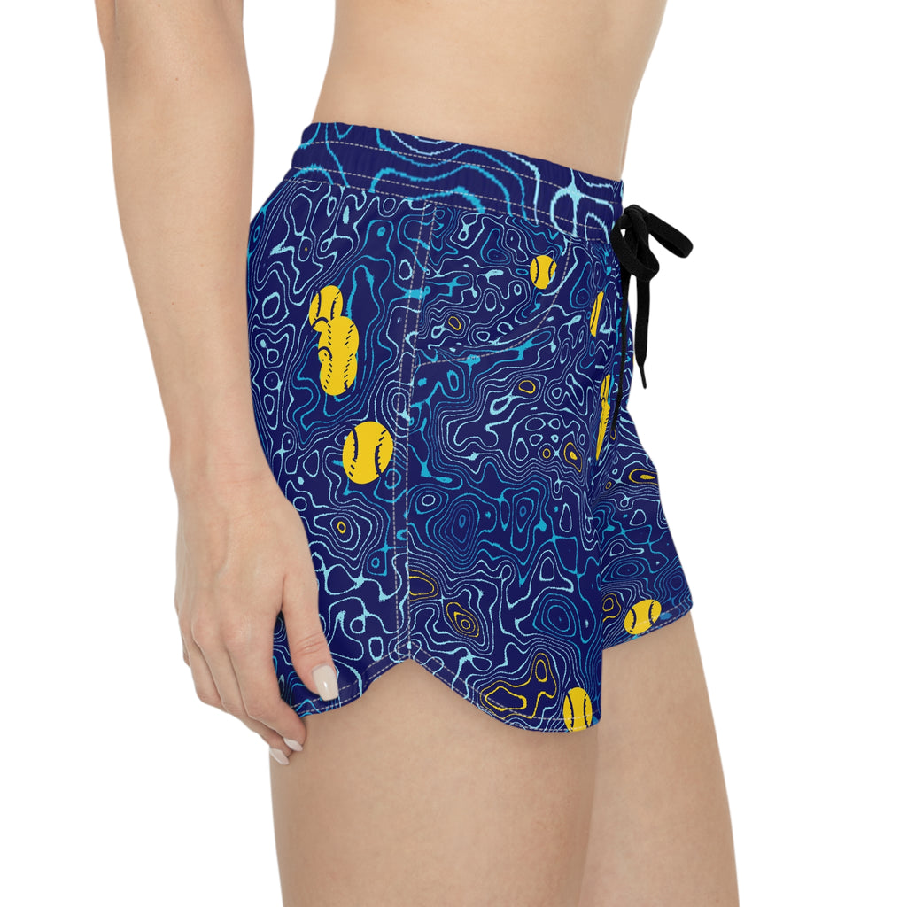 Baseball & Softball Cobalt Spark Topo Trail Women's Athletic Shorts with Pockets