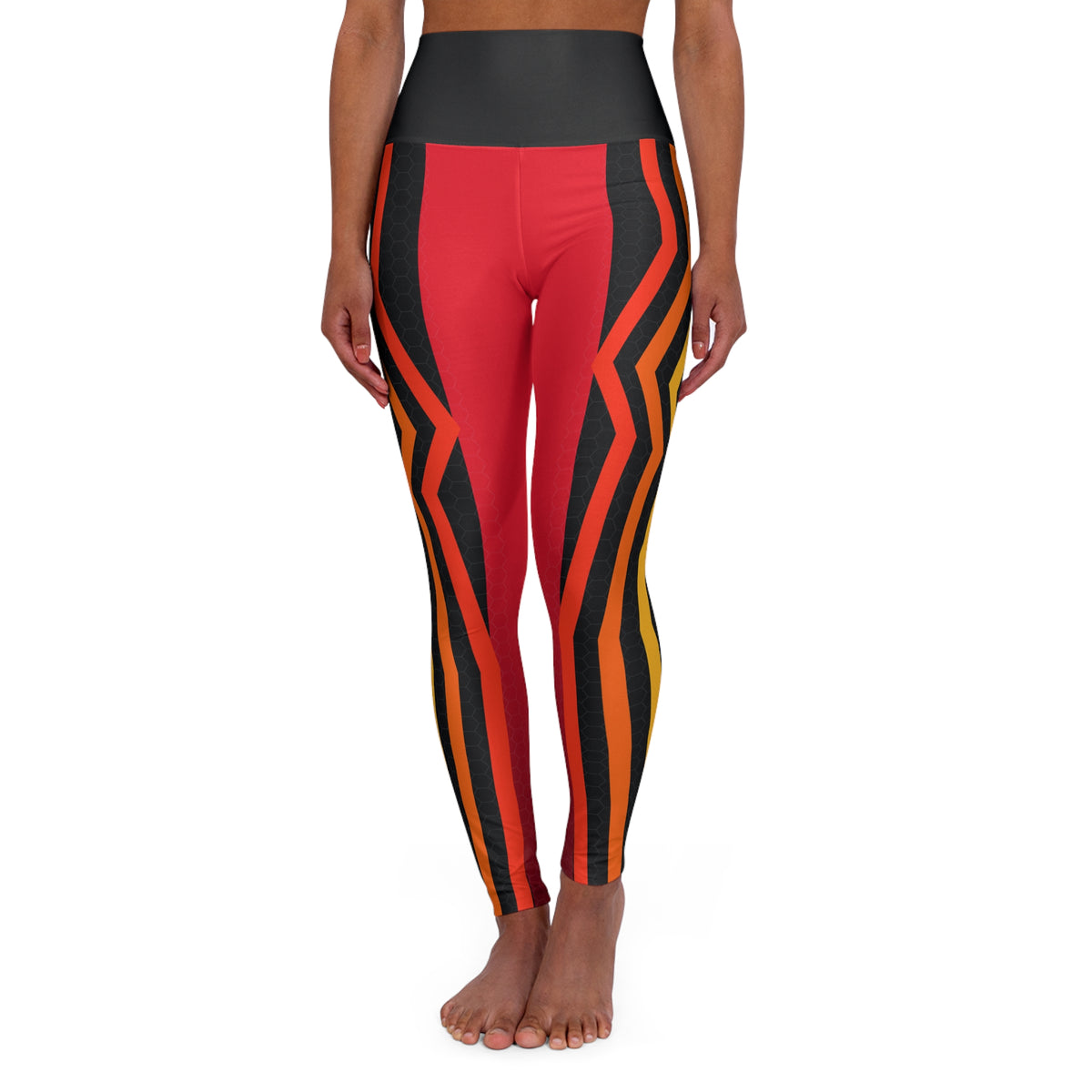 Crimson Ember High-Waisted Yoga Leggings