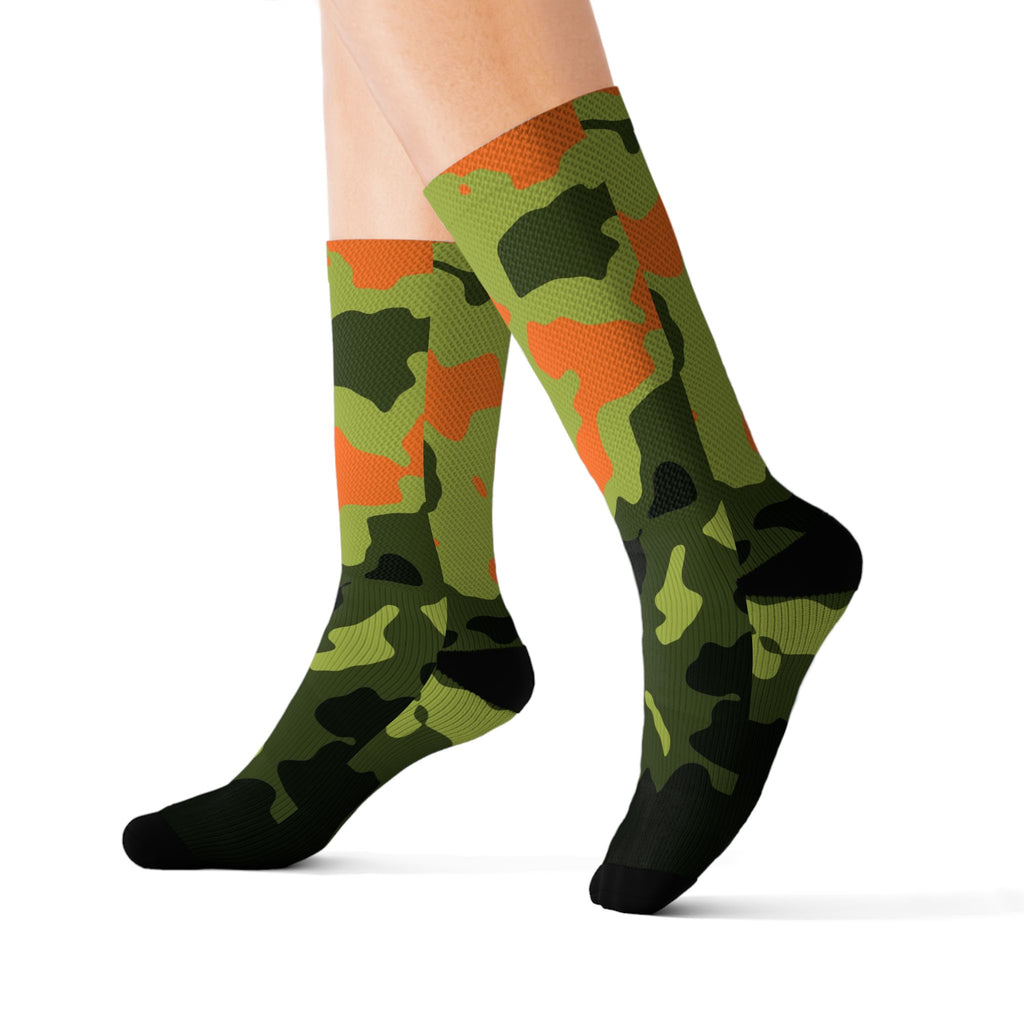 Moss Flame Magma Athletic Crew Socks