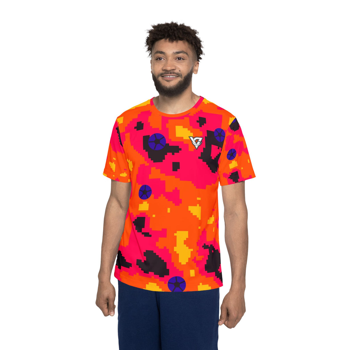 Soccer Hot Lava Pixel Camo Men's Sports Jersey