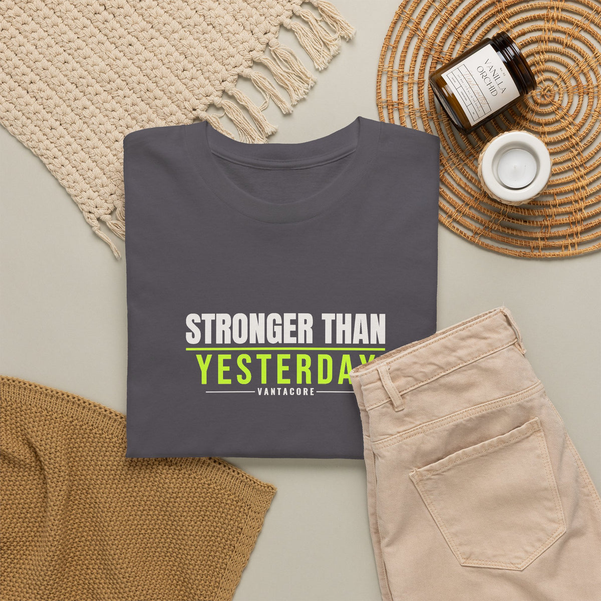 Stronger Than Yesterday | Men's Graphic Gym T-Shirt