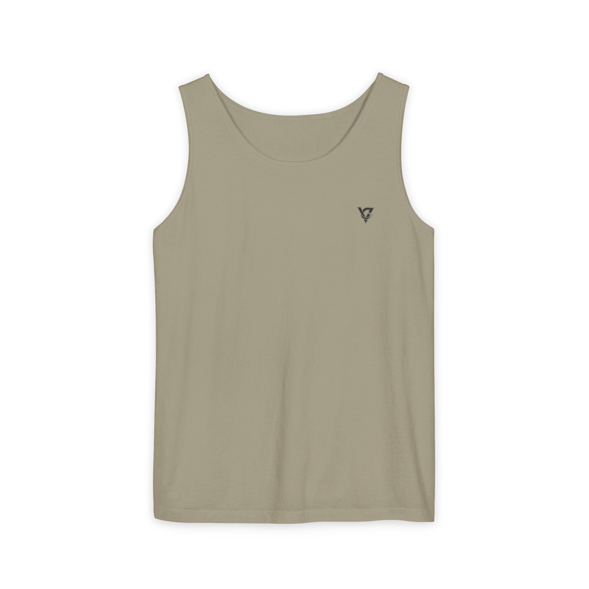 Minimal Geometric Triangle Logo Tank Top | Chest Emblem