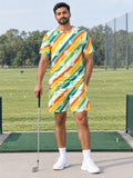 Golf Citrus Pop Stripe Surge Men's Sports Jersey - front view
