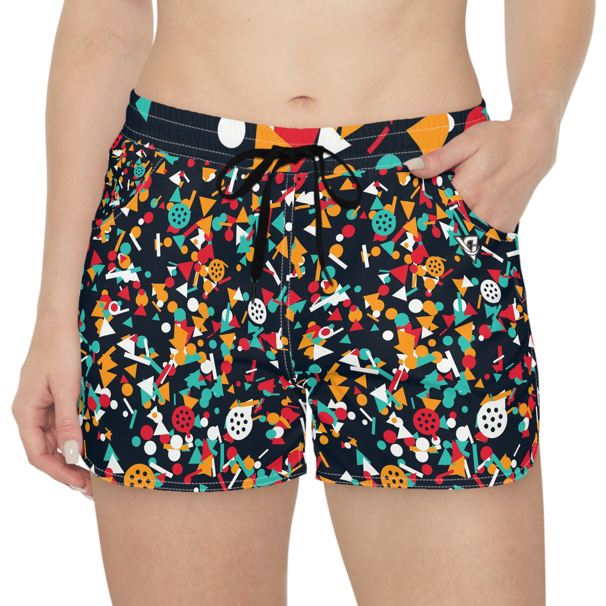 Pickleball Aqua Volt Confetti Pop Women's Athletic Shorts with Pockets