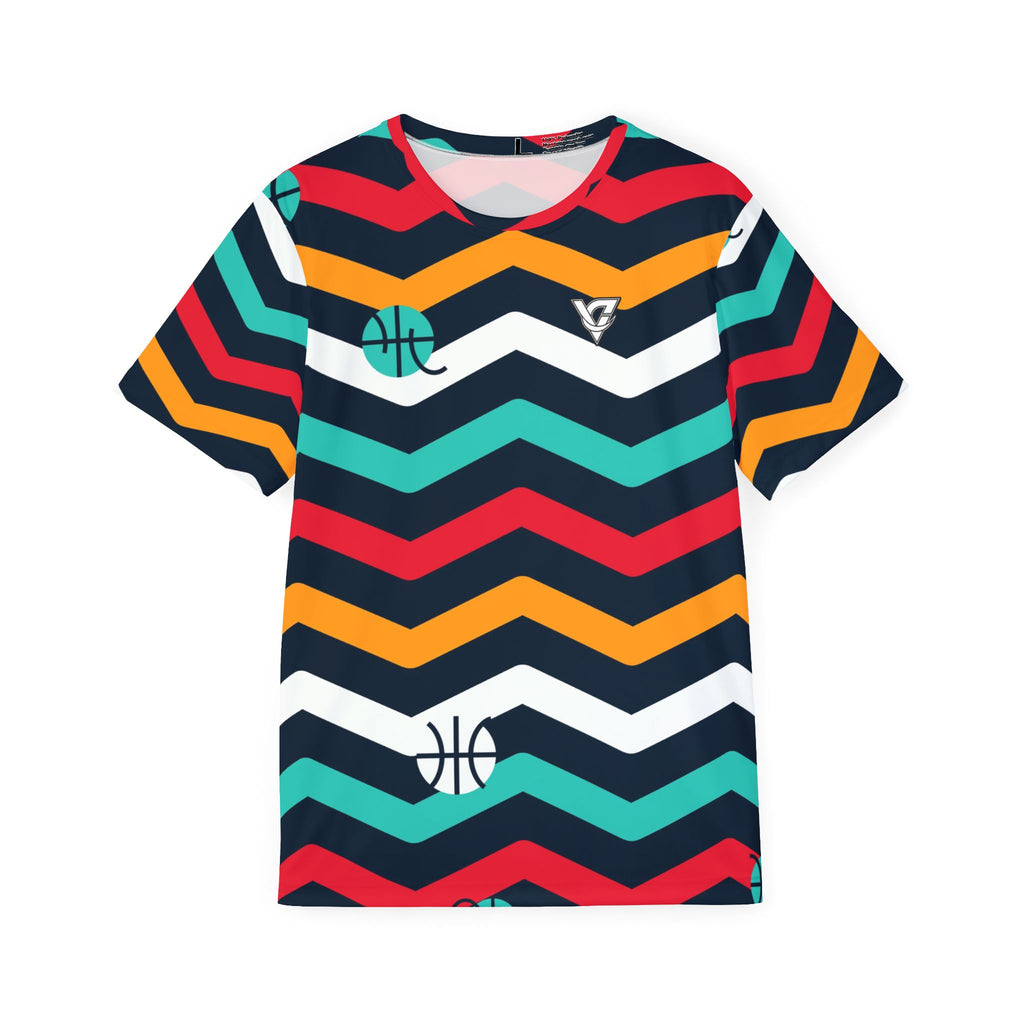 Basketball Aqua Volt Chevron Rush Men's Sports Jersey
