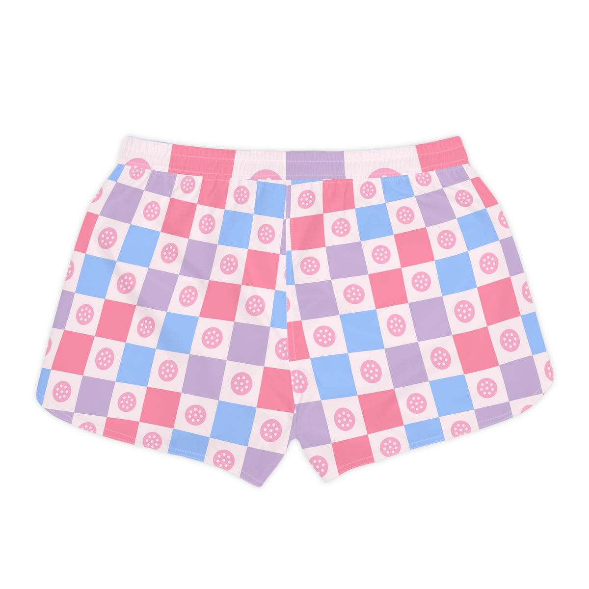 Pickleball Cotton Candy Checker Drive Women's Athletic Shorts with Pockets