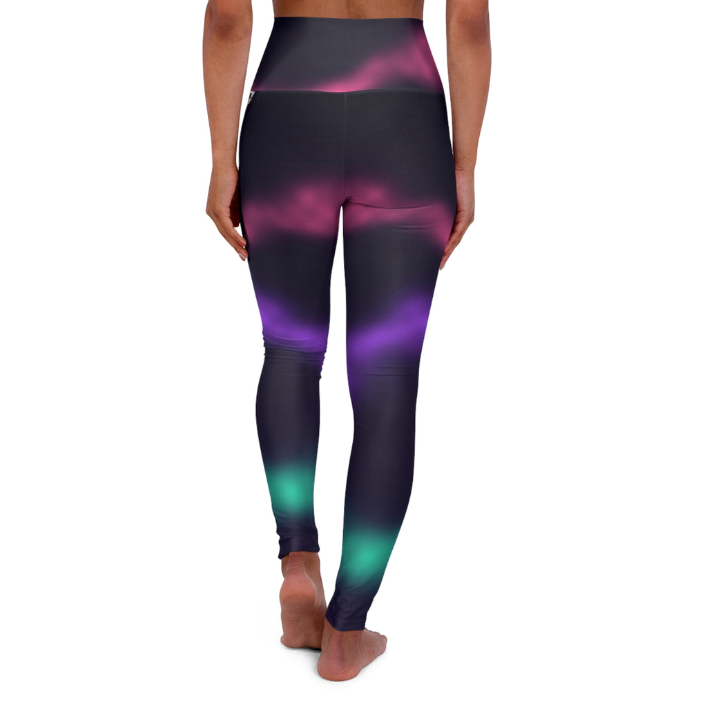 Pink Aurora High-Waisted Yoga Leggings