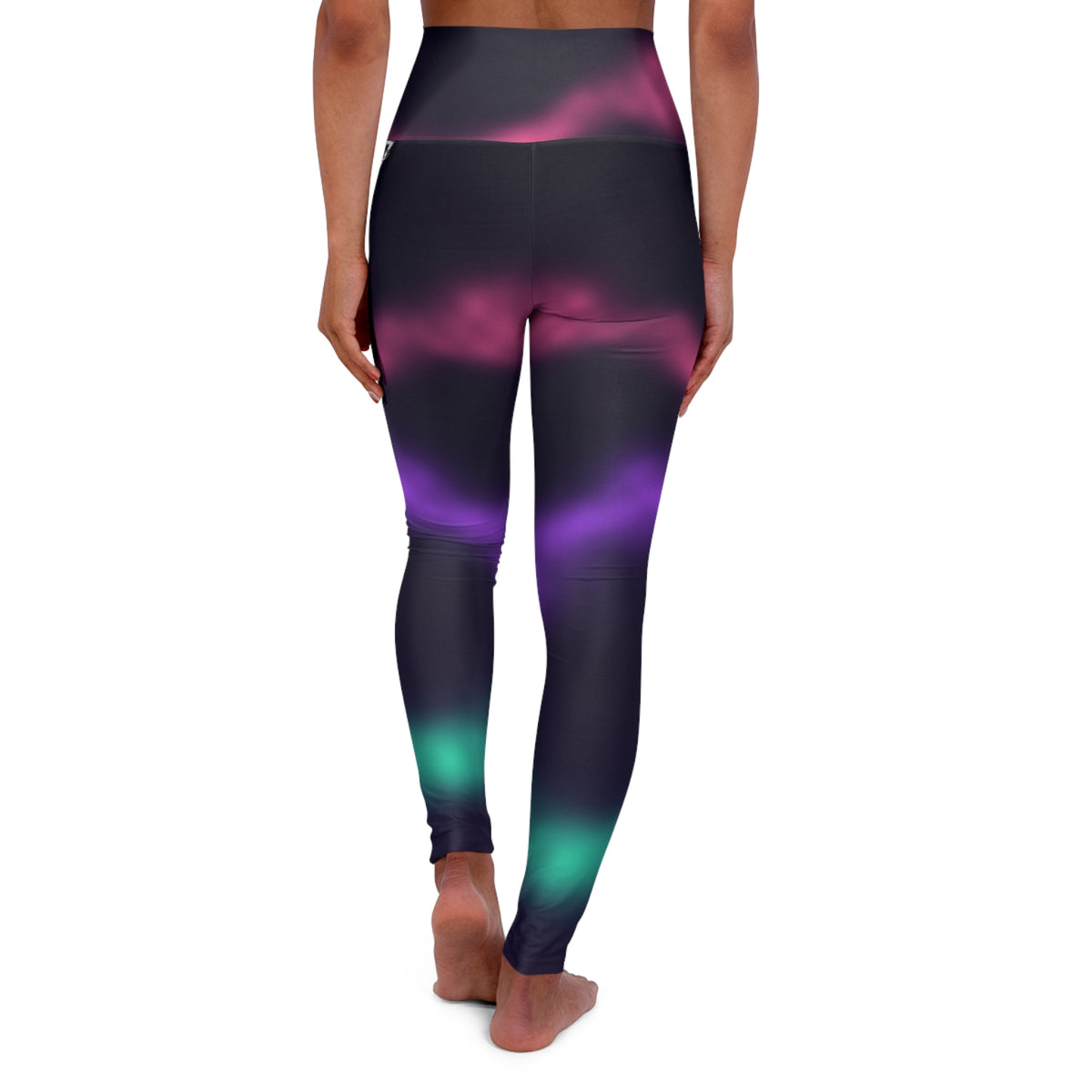 Pink Aurora High-Waisted Yoga Leggings