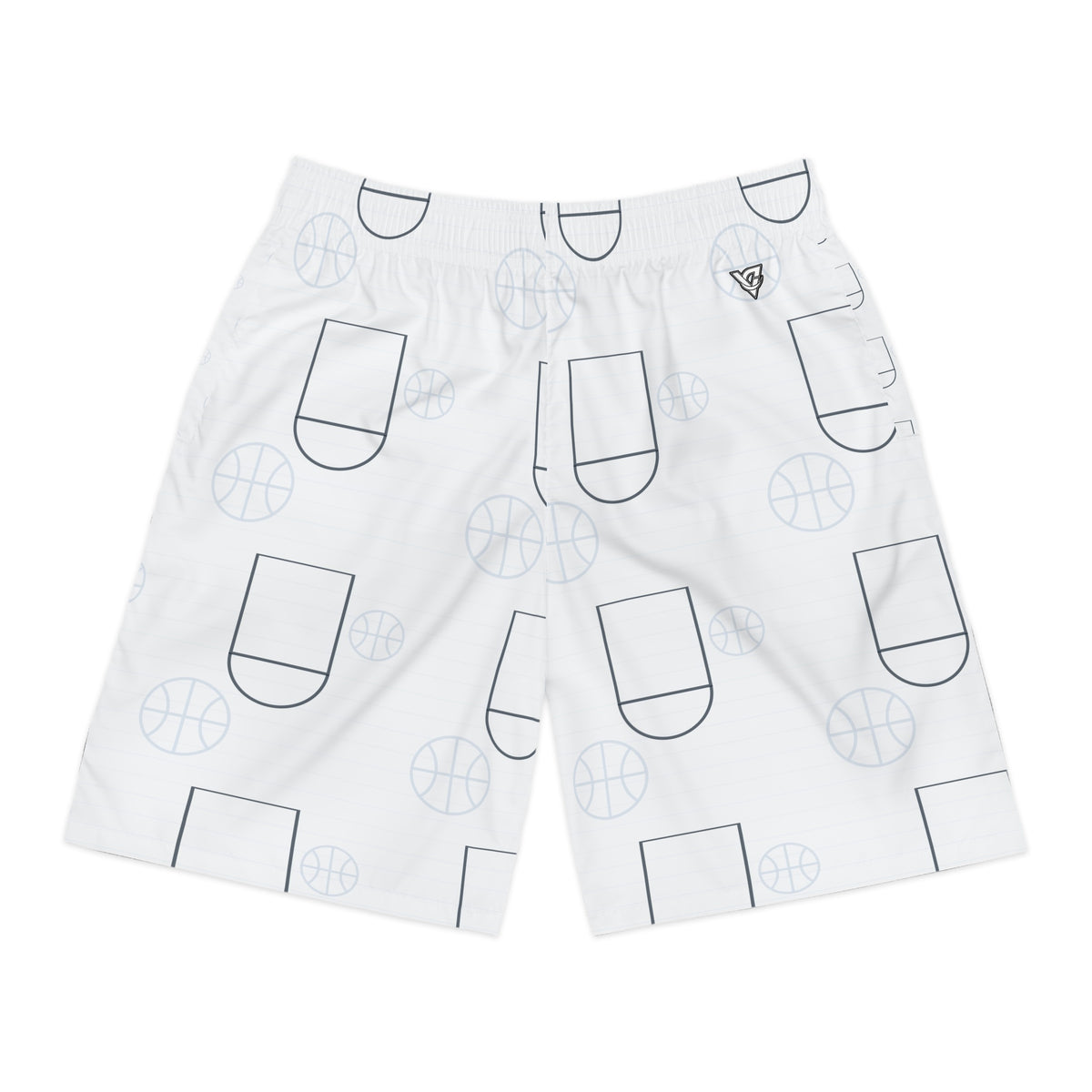 Basketball Arctic White Court Seam Men's Athletic Shorts with Pockets