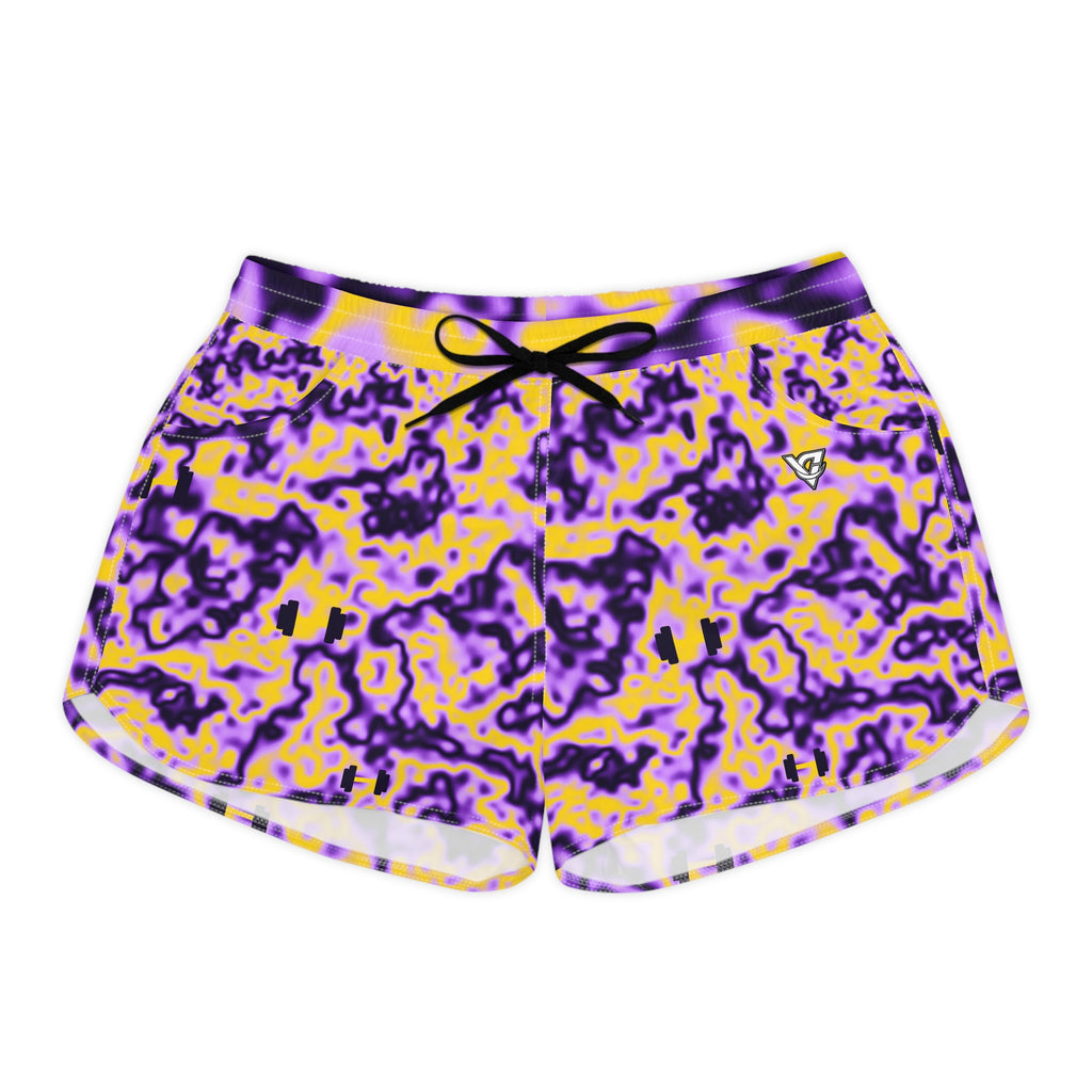 Training & Gym Ultra Grape Marble Flow Women's Athletic Shorts with Pockets