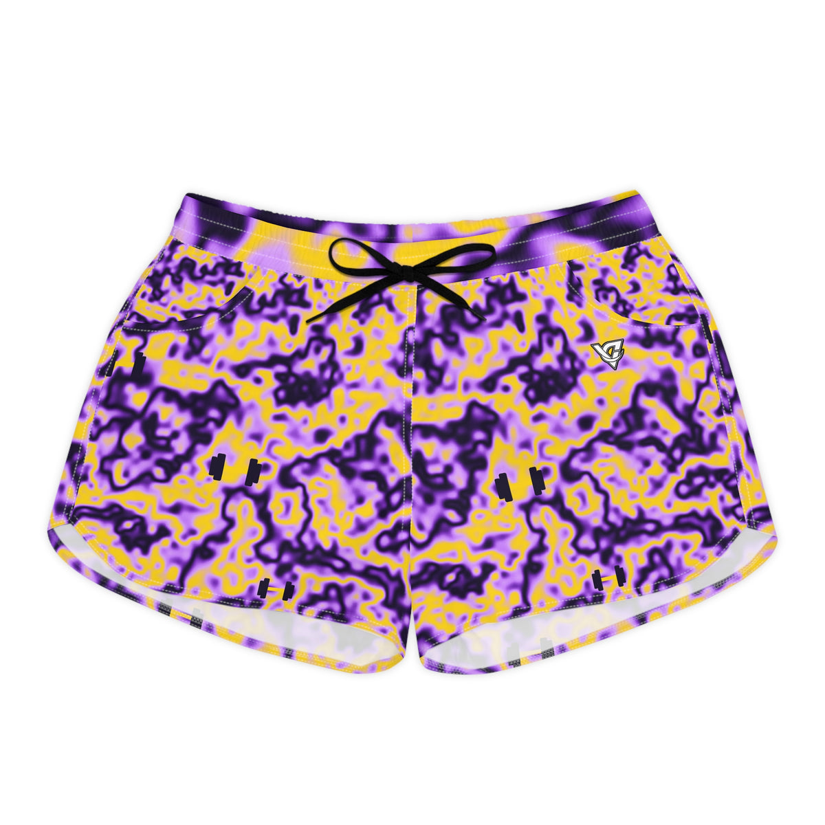 Training & Gym Ultra Grape Marble Flow Women's Athletic Shorts with Pockets