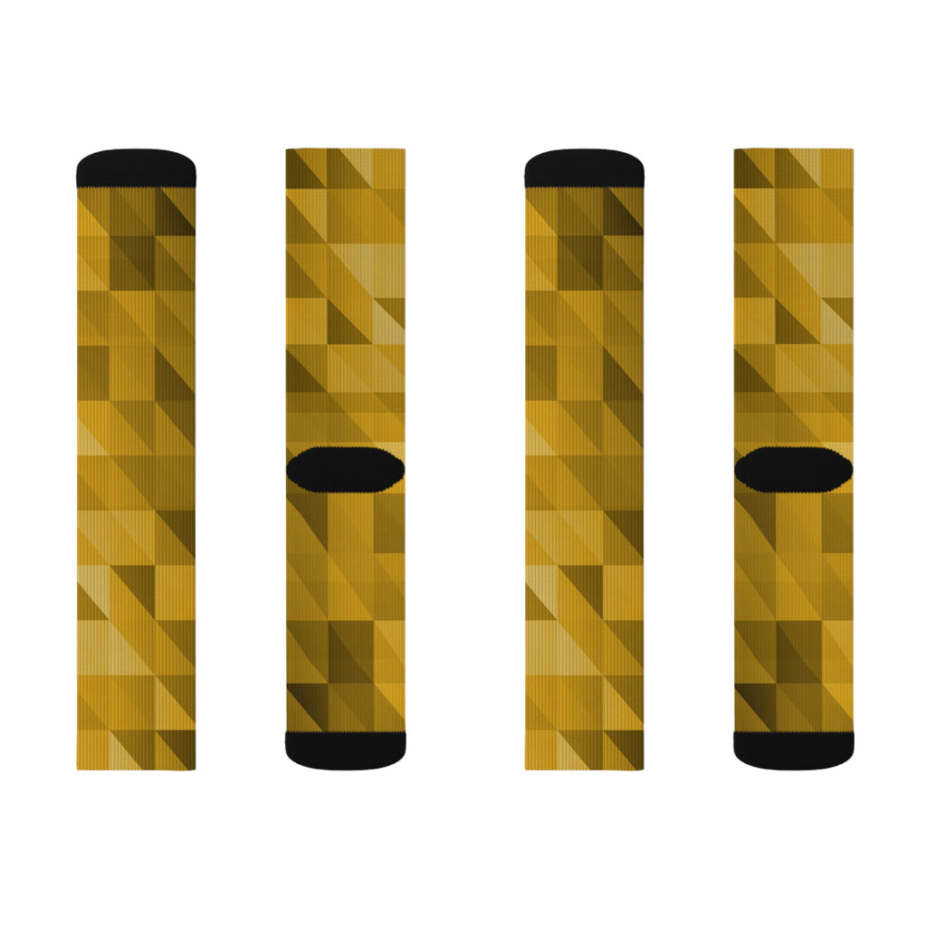 Mustard Low-Poly Athletic Crew Socks