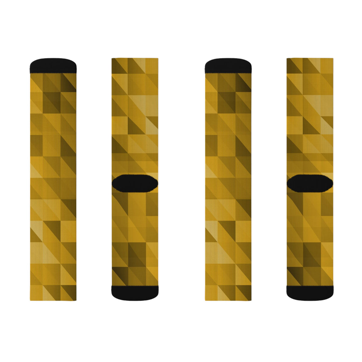 Mustard Low-Poly Athletic Crew Socks
