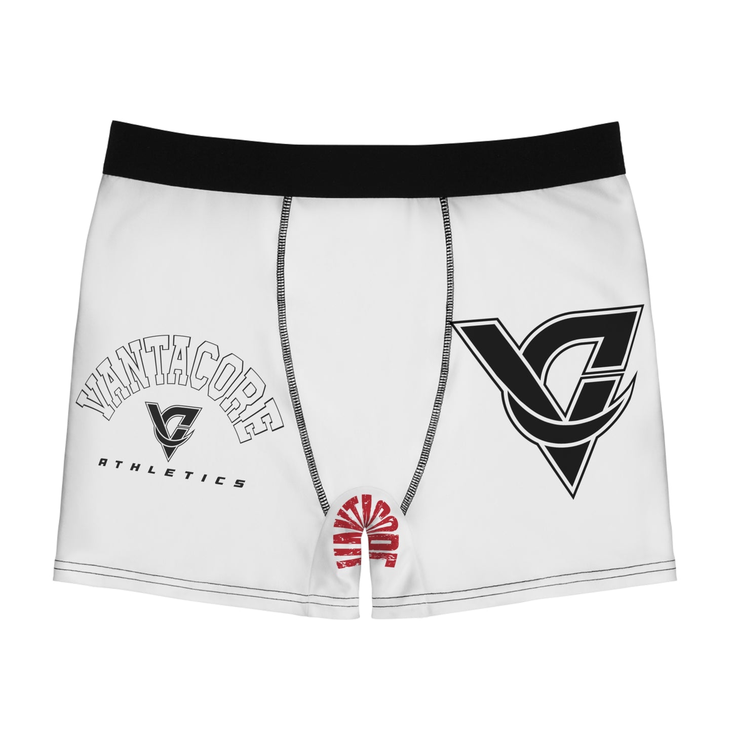 Vantacore Athletics Men's Graphic Boxer Briefs — White Performance Underwear