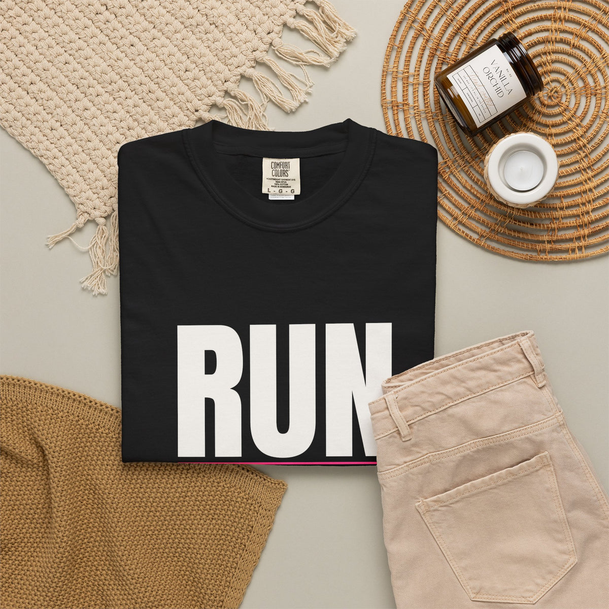 Run The Day | Women's Garment-Dyed Graphic Tee